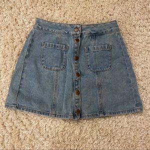 Brandy Melville Button Denim Skirt Size 24